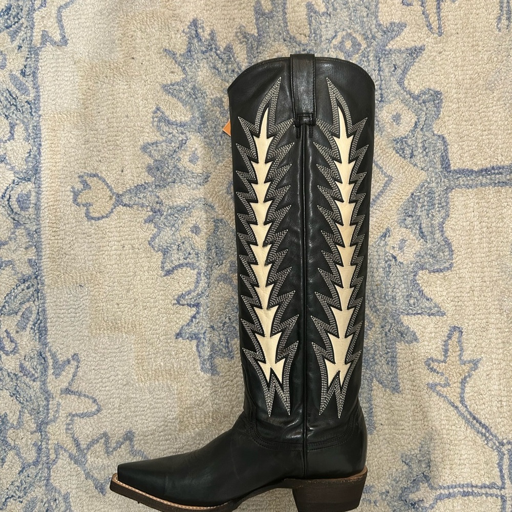 Stetson Black and Cream Western Boots